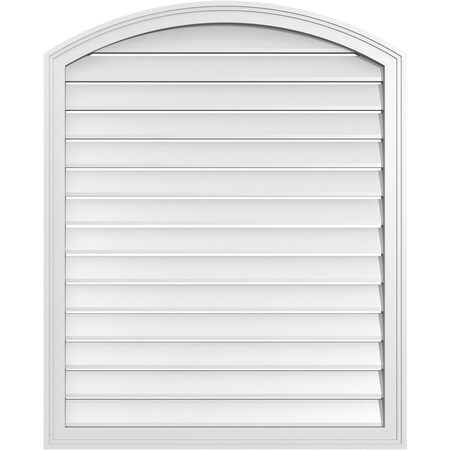 Ekena Millwork Arch Top Surface Mount PVC Gable Vent: Non-Functional, w/2"W x 1-1/2"P Brickmould Frame, 34"W x 40"H GVPAR34X4002SN